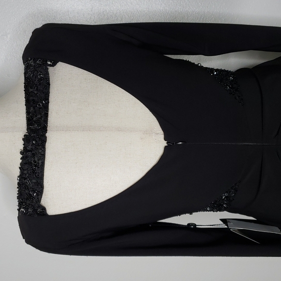 NEW Adrianna Papell Black Sequin Maxi Dress Tall Elegant Luxury Celeb Style - Picture 8 of 16